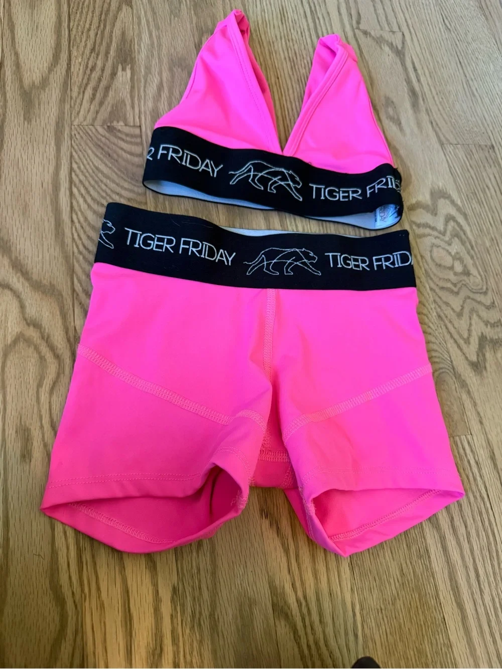 Tiger Friday Girls' Hot Pink Dance Set - Top & Shorts